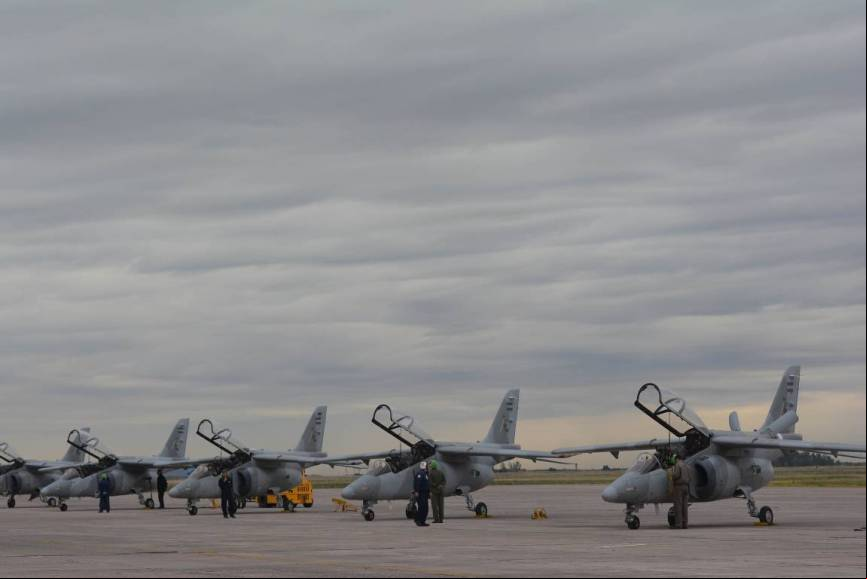Aviones Pampa que participaron en el ejercicio (Luis Pi