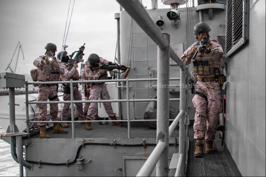 Aunque en la actualidad todos los buques de la Armada tienen constituidos sus Trozos de Visita y Registro (TVR) con personal de su dotaci