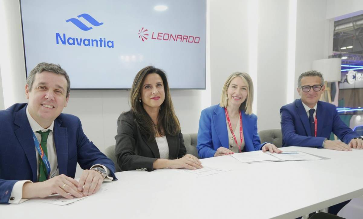 Acto del acuerdo entre Navantia y Leonardo  en FEINDEF. (foto: Navantia)